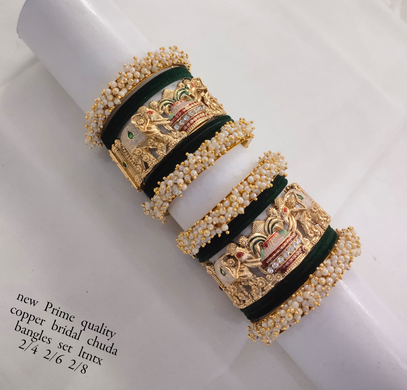 Gold Plated Velvet Chuda Set